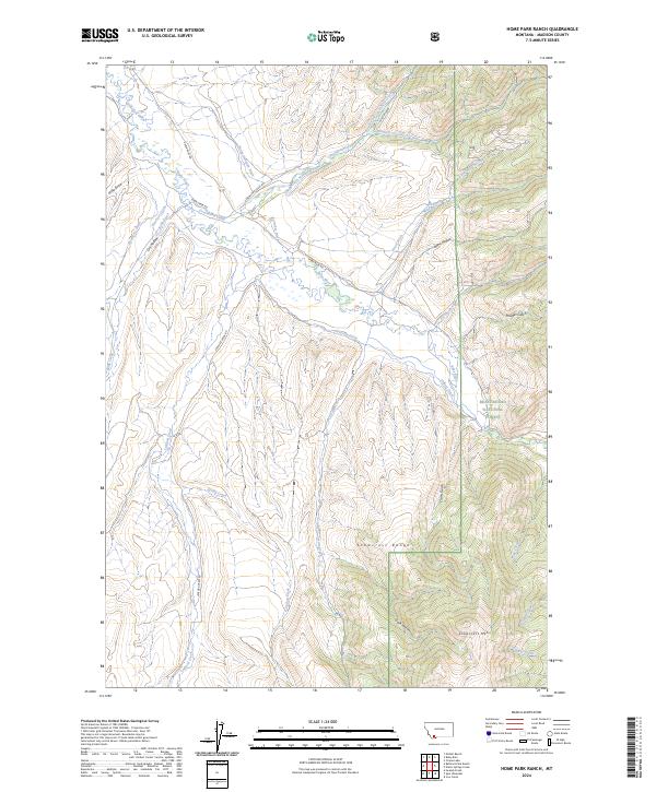 US Topo 7.5-minute map for Home Park Ranch MT
