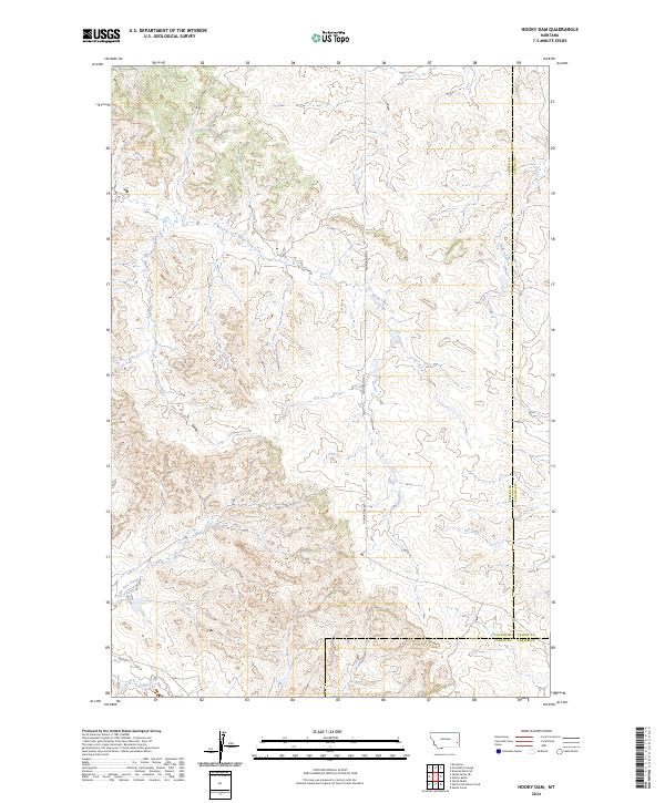 US Topo 7.5-minute map for Hooky Dam MT
