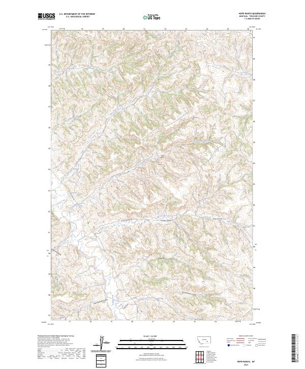 US Topo 7.5-minute map for Hope Ranch MT
