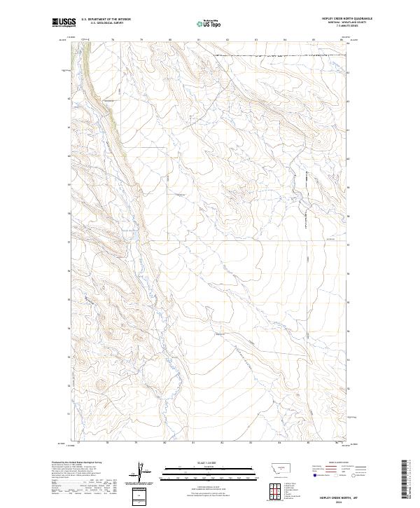 US Topo 7.5-minute map for Hopley Creek North MT
