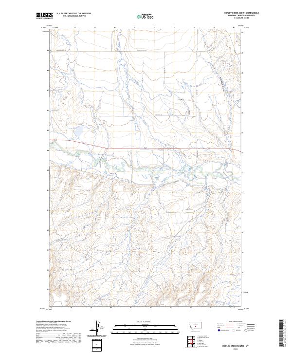 US Topo 7.5-minute map for Hopley Creek South MT