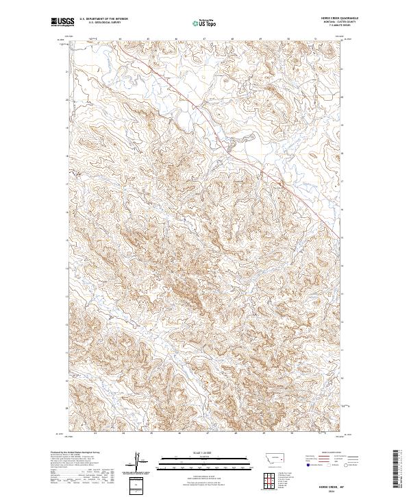 US Topo 7.5-minute map for Horse Creek MT
