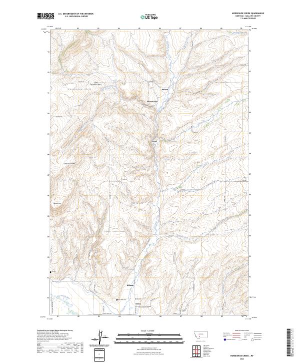 US Topo 7.5-minute map for Horseshoe Creek MT