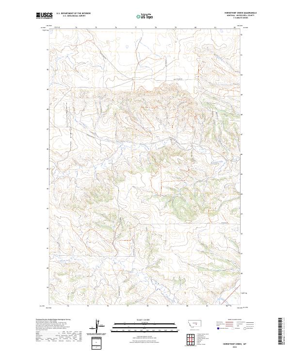 US Topo 7.5-minute map for Horsethief Creek MT