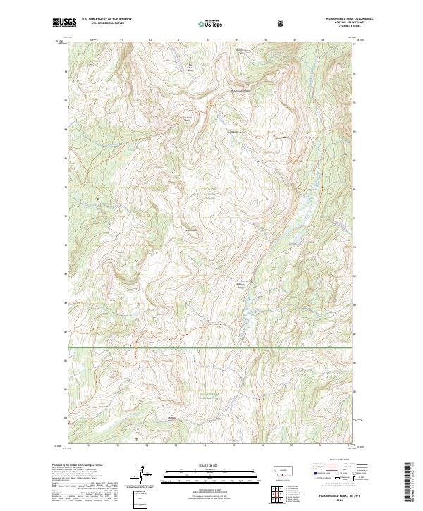 US Topo 7.5-minute map for Hummingbird Peak MTWY