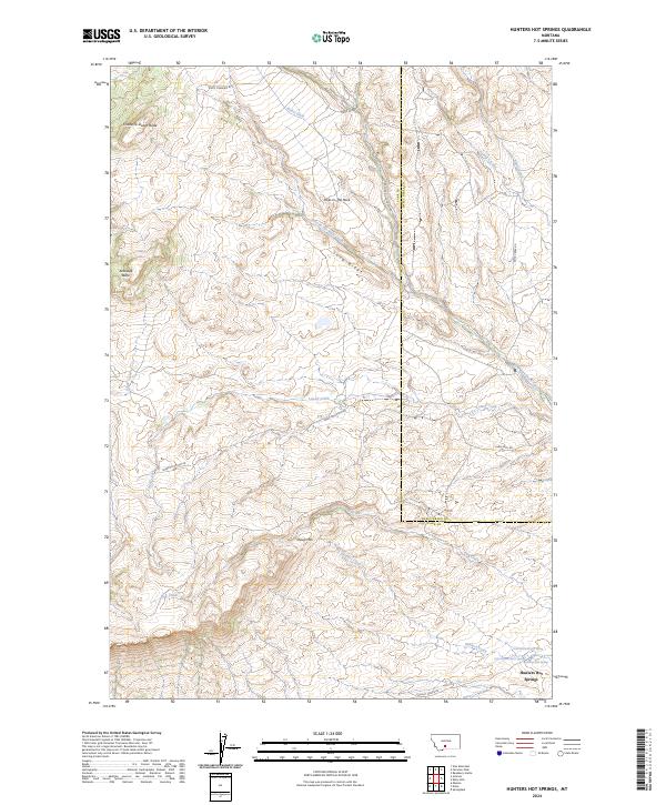 US Topo 7.5-minute map for Hunters Hot Springs MT