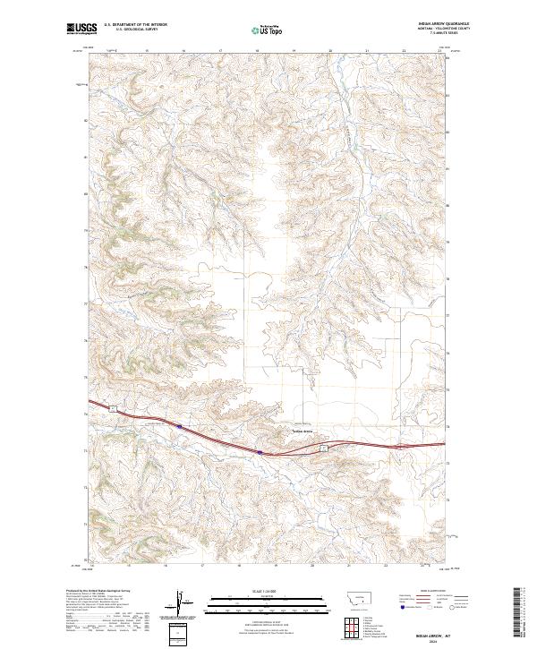 US Topo 7.5-minute map for Indian Arrow MT