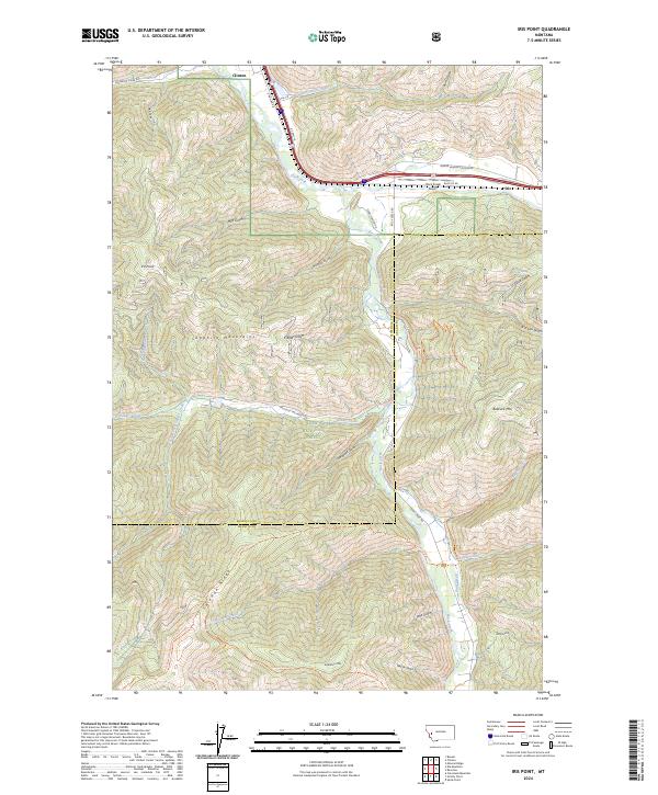 US Topo 7.5-minute map for Iris Point MT