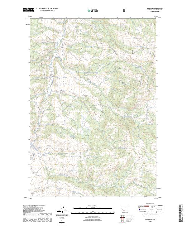US Topo 7.5-minute map for Iron Creek MT