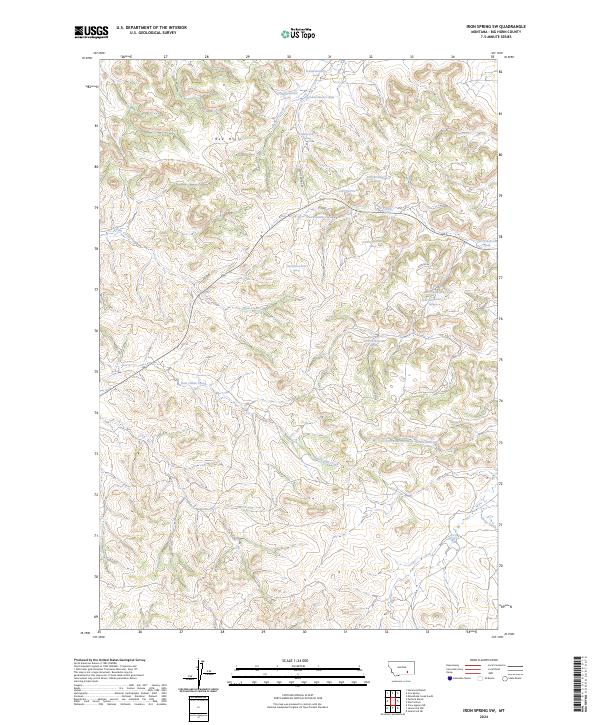 US Topo 7.5-minute map for Iron Spring SW MT