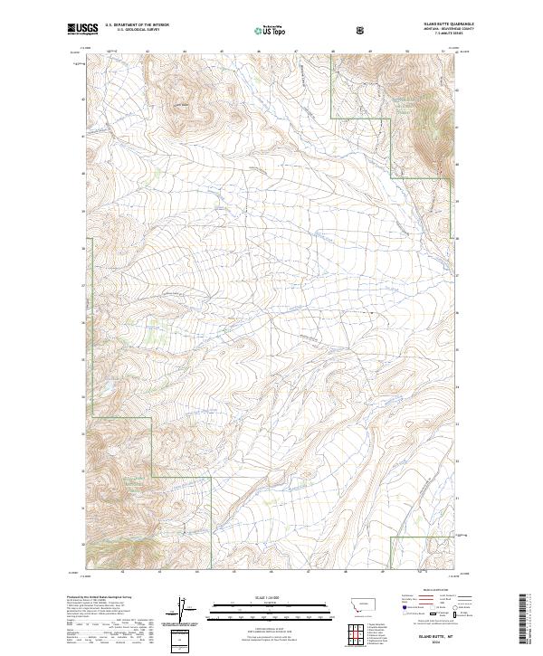 US Topo 7.5-minute map for Island Butte MT