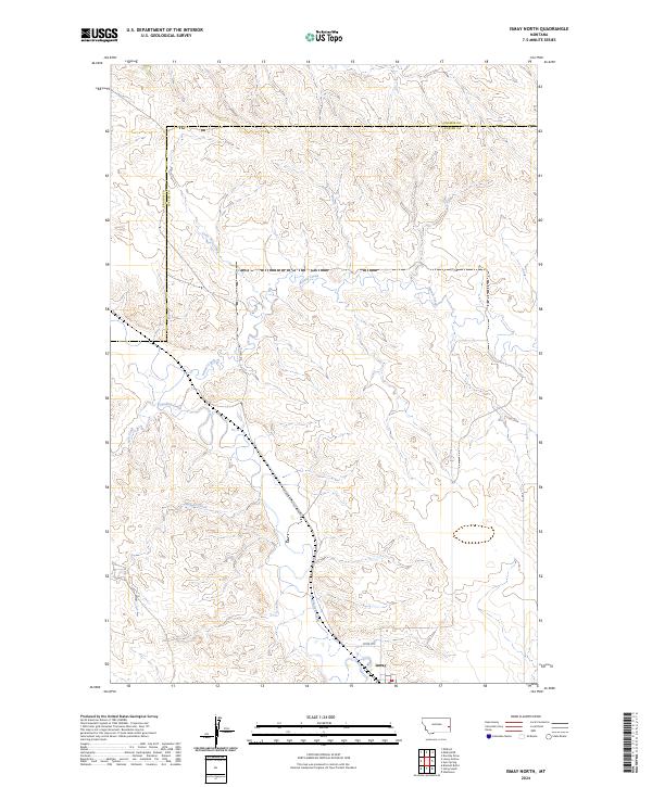 US Topo 7.5-minute map for Ismay North MT
