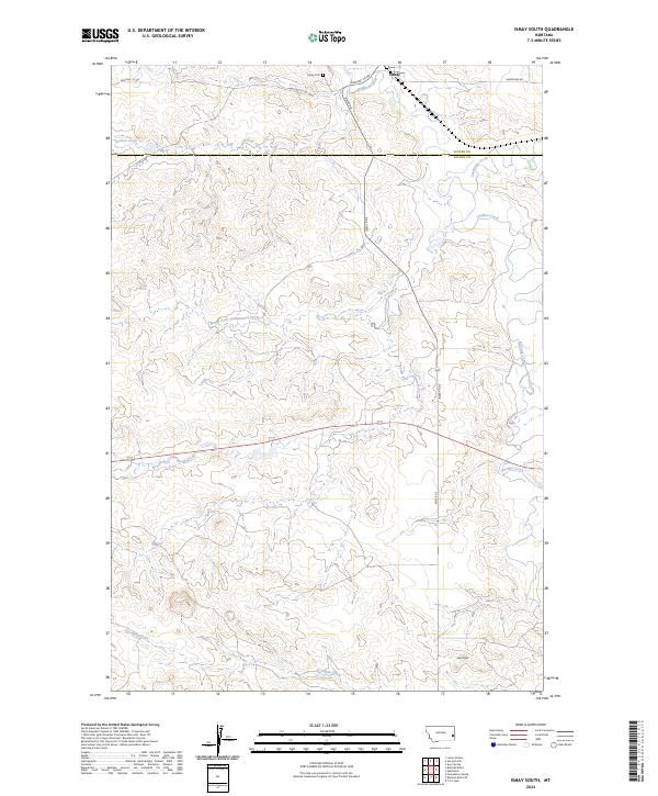 US Topo 7.5-minute map for Ismay South MT