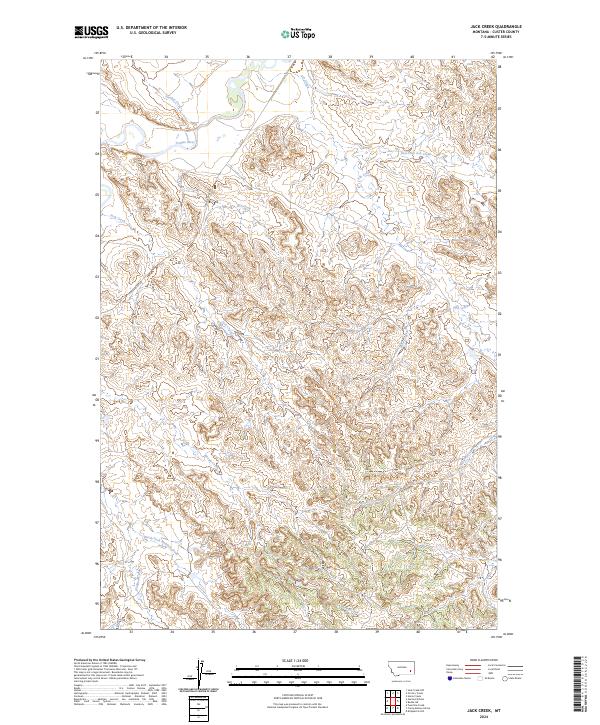 US Topo 7.5-minute map for Jack Creek MT
