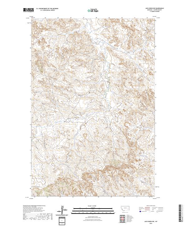 US Topo 7.5-minute map for Jack Creek NW MT