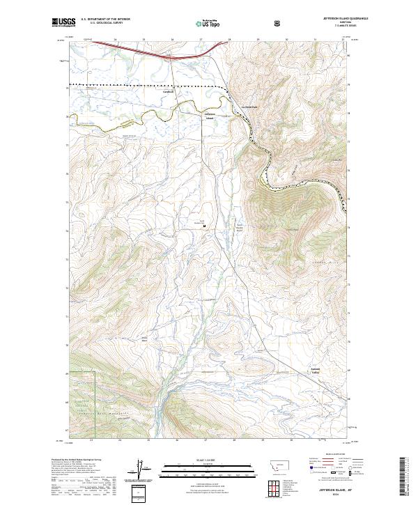 US Topo 7.5-minute map for Jefferson Island MT