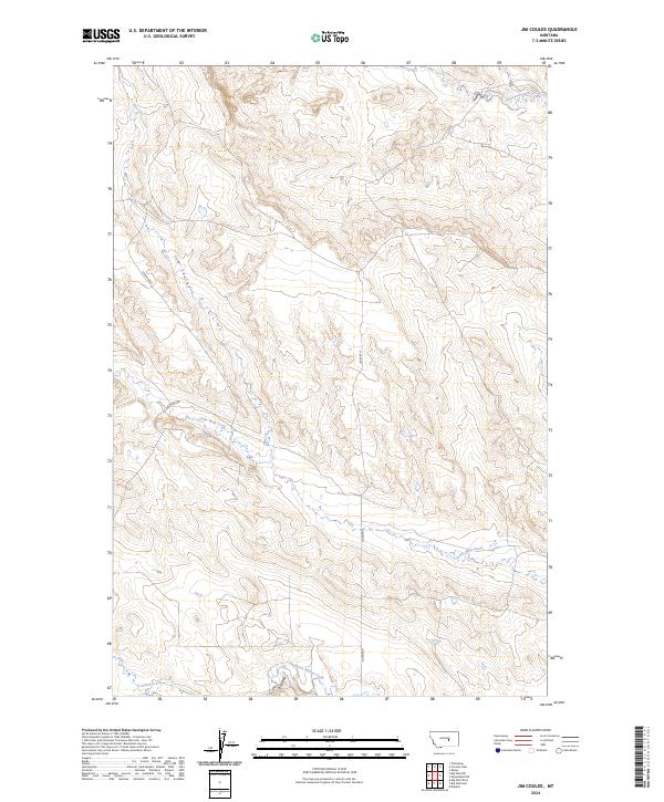 US Topo 7.5-minute map for Jim Coulee MT