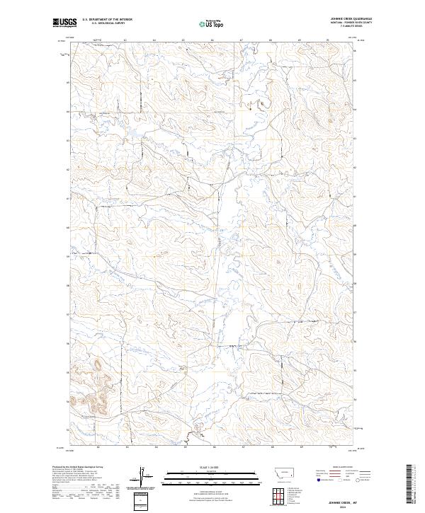 US Topo 7.5-minute map for Johnnie Creek MT