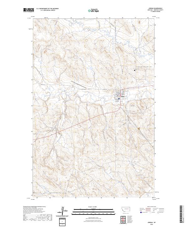 US Topo 7.5-minute map for Jordan MT