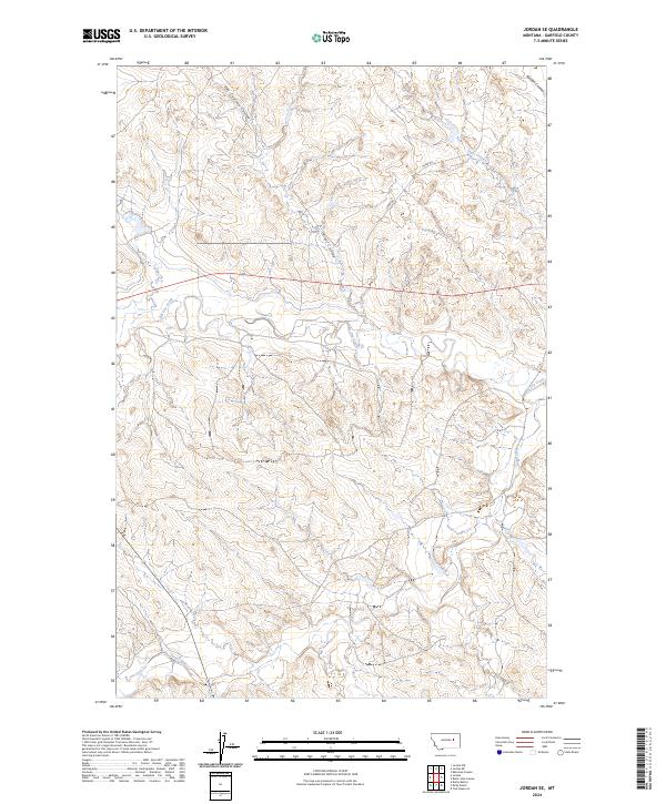 US Topo 7.5-minute map for Jordan SE MT