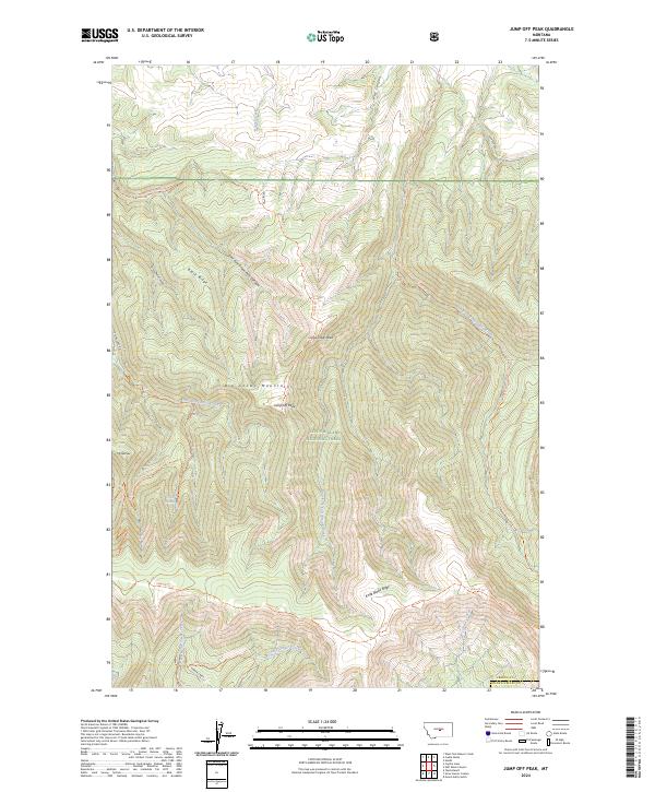 US Topo 7.5-minute map for Jump Off Peak MT