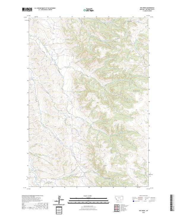 US Topo 7.5-minute map for Kid Creek MT