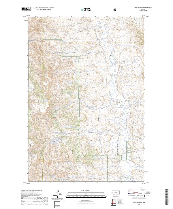 US Topo 7.5-minute map for King Mountain MT