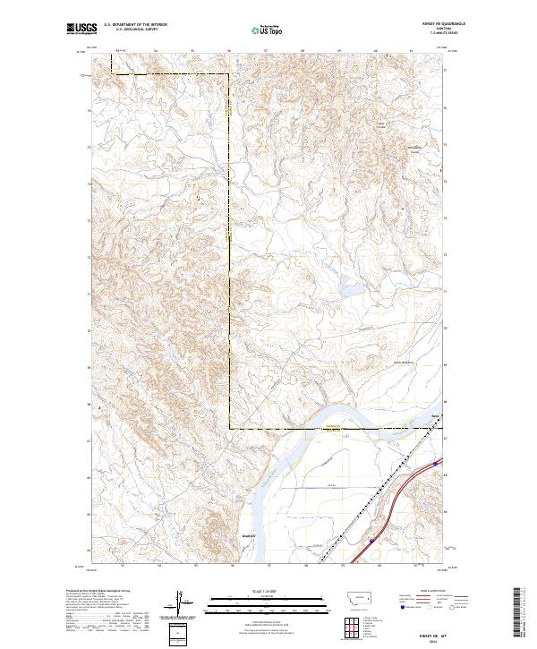 US Topo 7.5-minute map for Kinsey NE MT