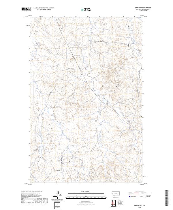 US Topo 7.5-minute map for Kirby Ranch MT