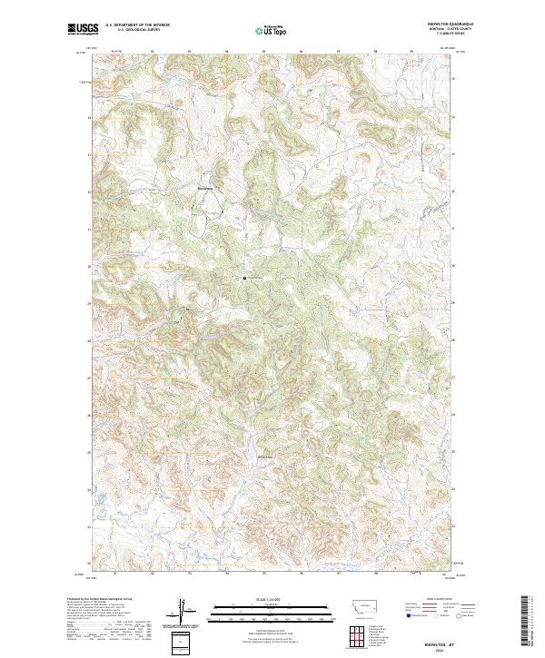 US Topo 7.5-minute map for Knowlton MT