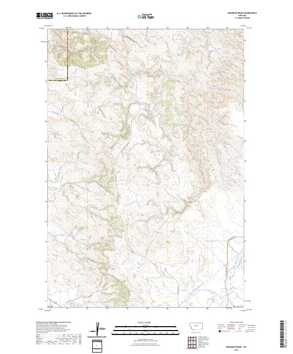 US Topo 7.5-minute map for Knudson Draw MT