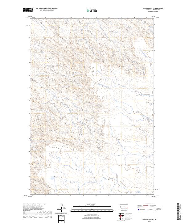 US Topo 7.5-minute map for Knudson Draw NE MT