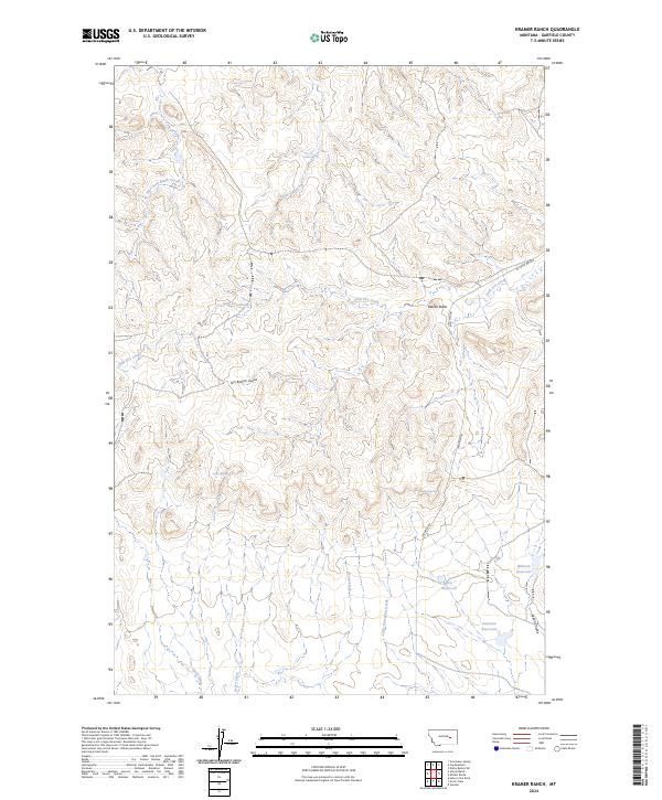 US Topo 7.5-minute map for Kramer Ranch MT