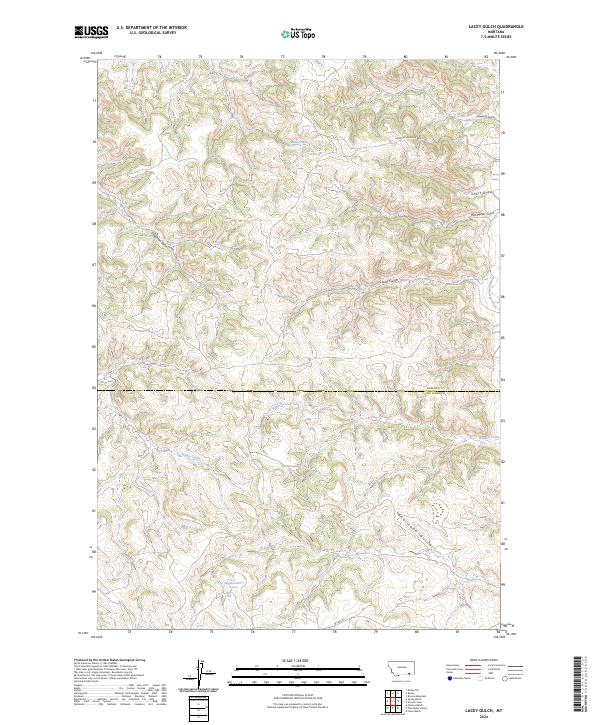 US Topo 7.5-minute map for Lacey Gulch MT