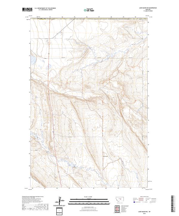 US Topo 7.5-minute map for Lake Mason NE MT