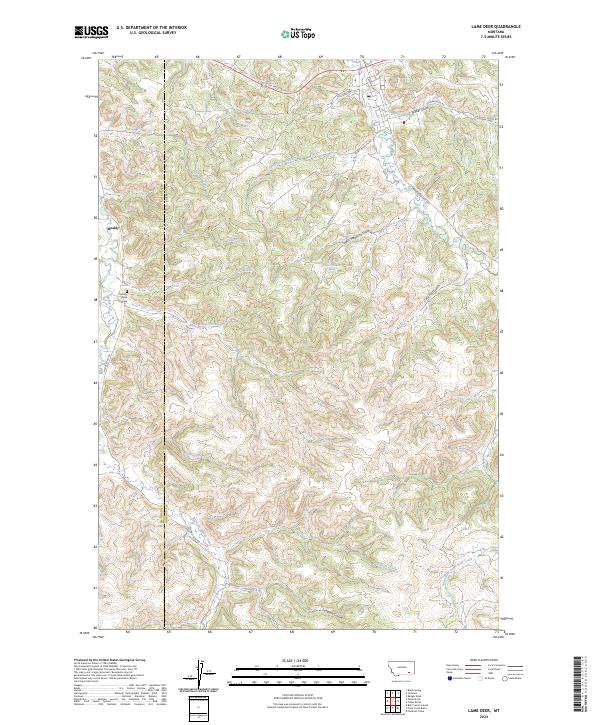 US Topo 7.5-minute map for Lame Deer MT