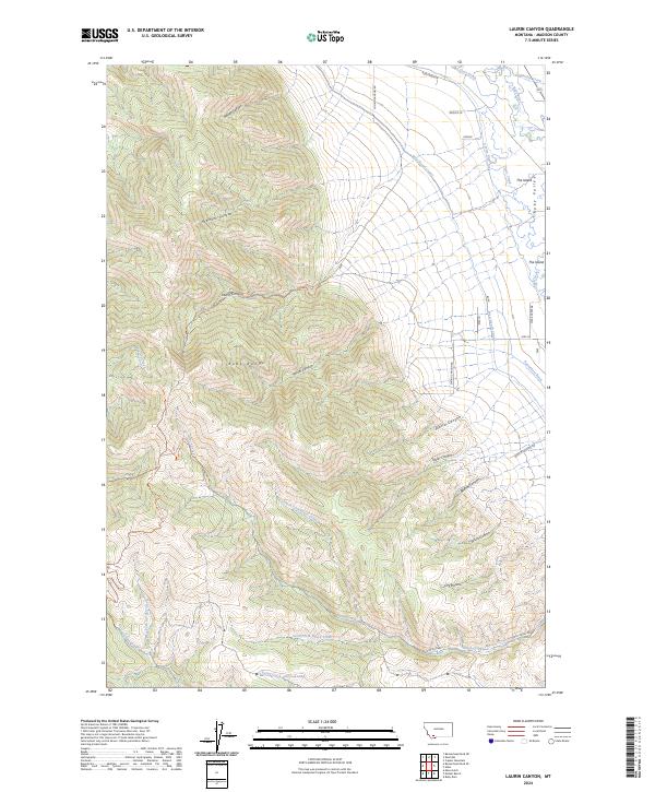 US Topo 7.5-minute map for Laurin Canyon MT