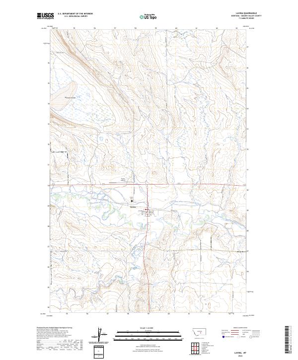 US Topo 7.5-minute map for Lavina MT