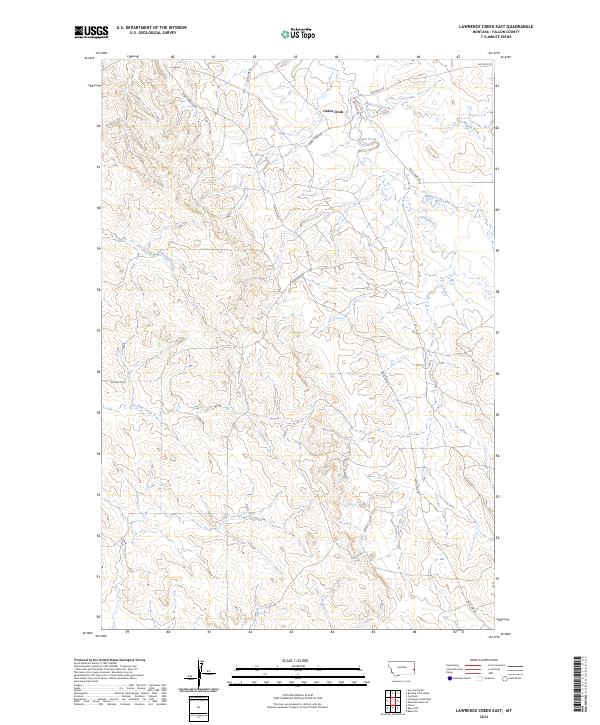 US Topo 7.5-minute map for Lawrence Creek East MT