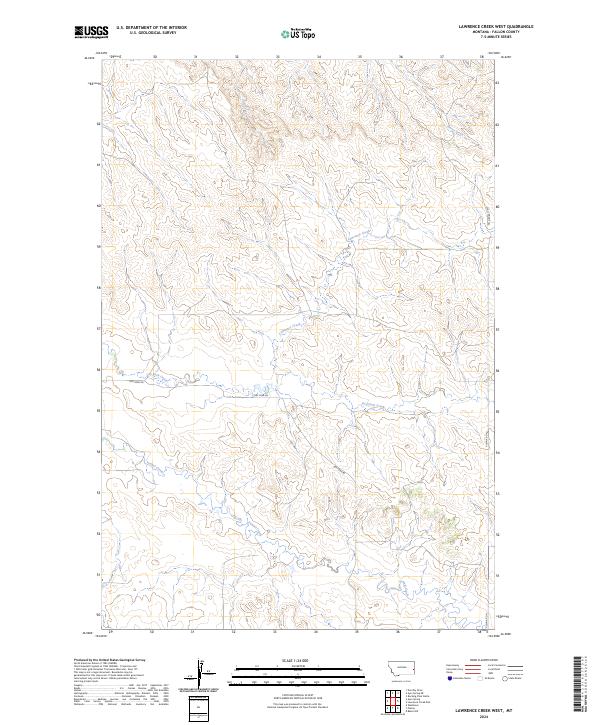 US Topo 7.5-minute map for Lawrence Creek West MT