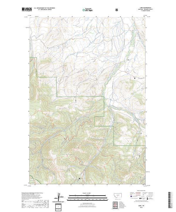 US Topo 7.5-minute map for Lebo MT