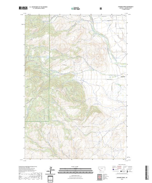 US Topo 7.5-minute map for Leonard Creek MT