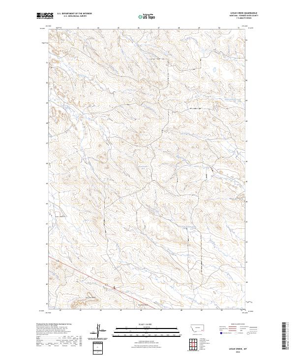 US Topo 7.5-minute map for Leslie Creek MT