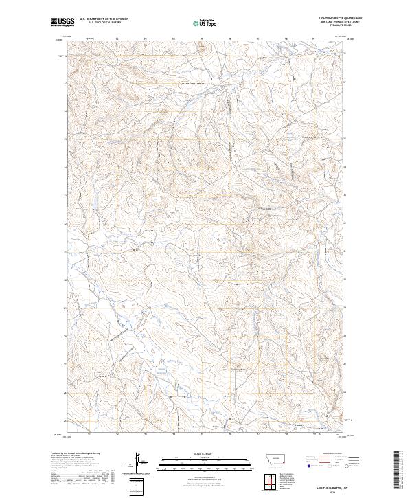 US Topo 7.5-minute map for Lightning Butte MT