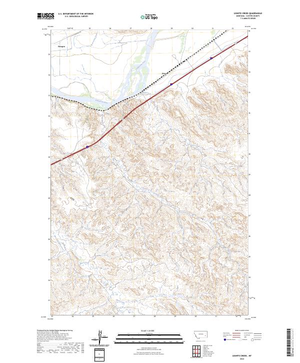 US Topo 7.5-minute map for Lignite Creek MT