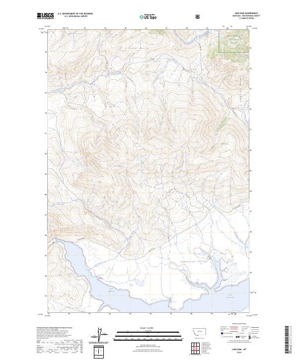 US Topo 7.5-minute map for Lima Dam MT