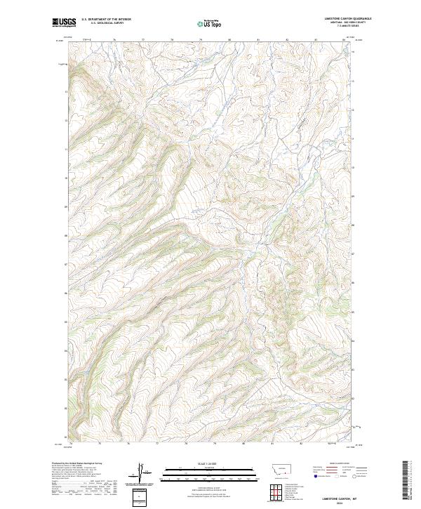 US Topo 7.5-minute map for Limestone Canyon MT