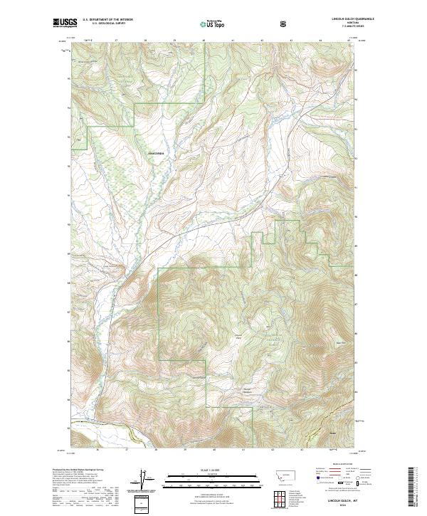 US Topo 7.5-minute map for Lincoln Gulch MT