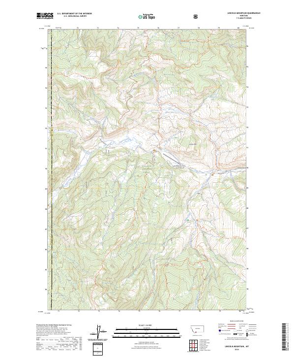US Topo 7.5-minute map for Lincoln Mountain MT