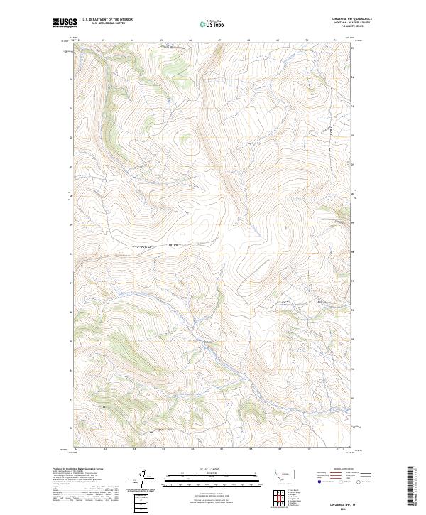 US Topo 7.5-minute map for Lingshire NW MT